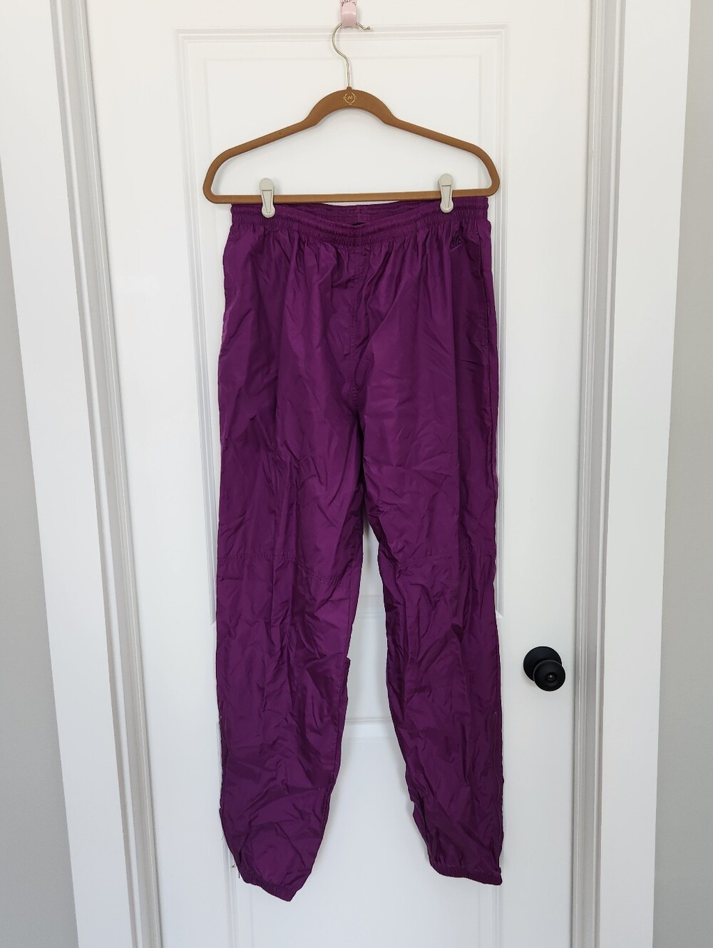 Nike Vintage Nylon Jogger Track Pants Purple Athletic Sporty XXL